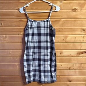 SHEIN Black and White Plaid Dress